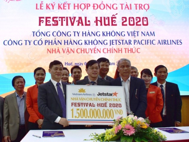 Huế: Vietnam Airlines và Jetstar Pacific Airlines ký kết tài trợ cho Festival Huế 2020