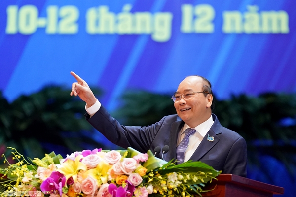 Thủ tướng Nguyễn Xuân Phúc phát biểu tại Đại hội (Ảnh: VGP/Quang Hiếu)
