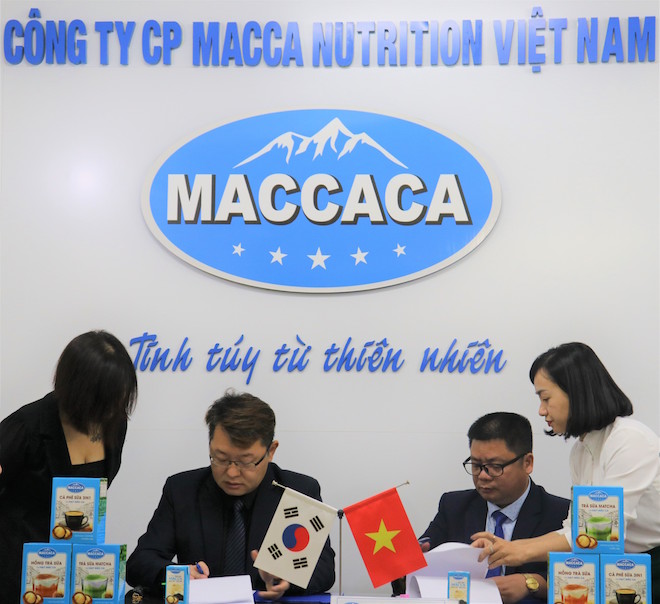 Macca Nutrition Việt Nam kí hợp đồng xuất khẩu sang thị trường Hàn Quốc