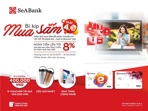 SeaBank tặng iphone 11 cho khách hàng mở mới thẻ Sea Easy và Sea Lady visa