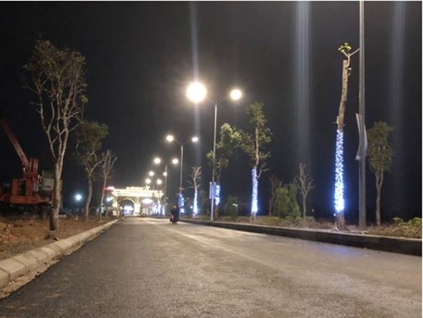 Trục đường 28m và 18m đã hoàn thiện hệ thống chiếu sáng & hạ tầng