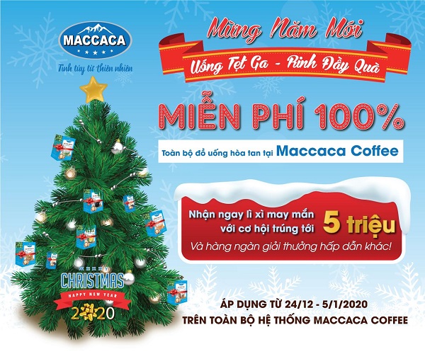 Maccaca Coffee triển khai chương trình khuyến mãi:“Uống tẹt ga, rinh đầy quà”