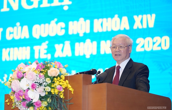 Tổng Bí thư, Chủ tịch nước Nguyễn Phú Trọng phát biểu (Ảnh: VGP/Quang Hiếu)