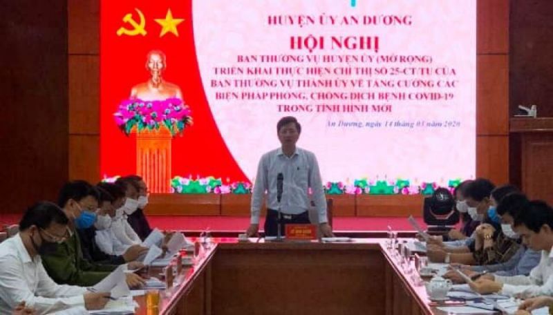 UBND huyện An Dương (TP. Hải Phòng) họp triển khai công tác phòng chống dịch bệnh.