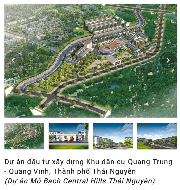 Phối cảnh dự án Khu đô thị Mỏ Bạch Central Hill phường Quang Trung và Quang Vinh, TP. Thái Nguyên