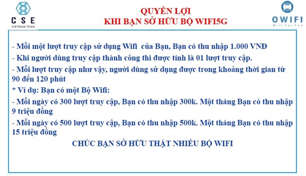 Người tiêu dùng không tham gia dự án OWIFI của CSE