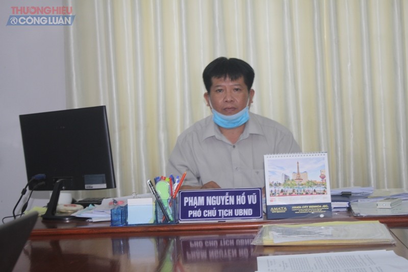 Ông Phạm Nguyễn Hồ Vũ, Phó chủ tịch UBND xã An Phước, huyện Long Thành, Đồng Nai