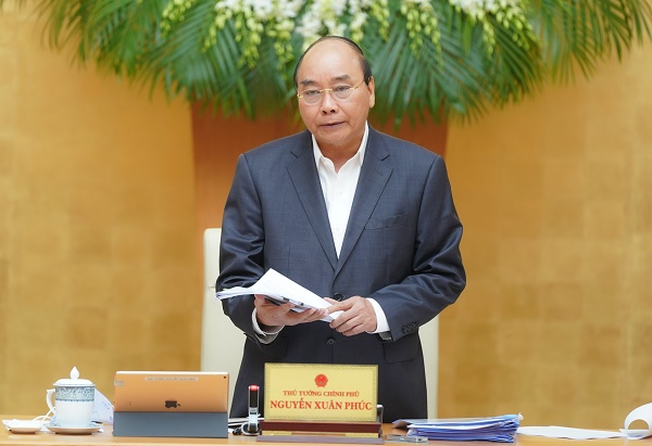 Thủ tướng phát biểu kết luận phiên họp Chính phủ thường kỳ tháng 3/2020. Ảnh: VGP/Quang Hiếu