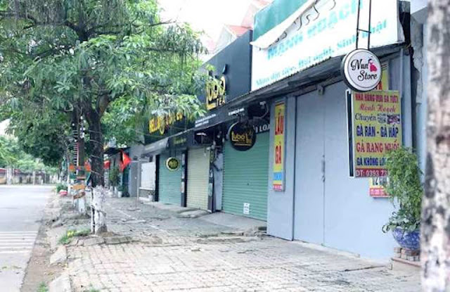 Các cơ sở kinh doanh trên địa bàn huyện Sóc Sơn (Hà Nội) đang tạm dừng hoạt động.