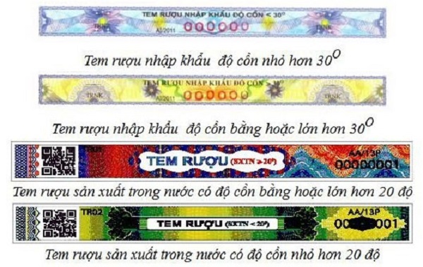 Rượu sản xuất và rượu nhập khẩu phải được dán tem