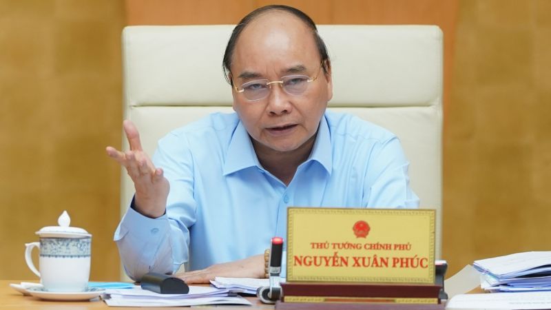 Thủ tướng Nguyễn Xuân Phúc, Trưởng Ban Chỉ đạo điều hành giá chủ trì cuộc họp sáng 21/4. Ảnh: VGP