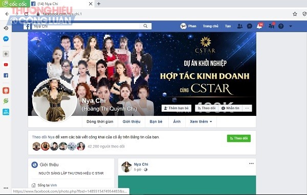 Tài khoản facebook (được cho là của CEO Công ty Health Star) đang giới thiệu và bán sản phẩm giảm cân L-Star mà Cục ATTP đã khuyến cáo