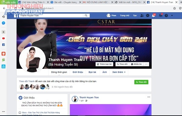 Một trong những tài khoản facebook đang giới thiệu và bán sản phẩm giảm cân L-Star mà Cục ATTP đã khuyến cáo