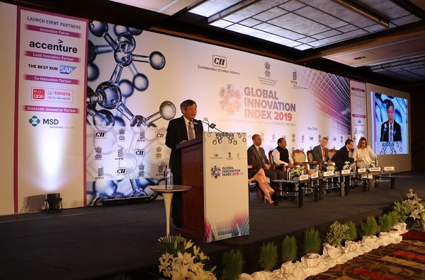Thứ trưởng Bộ KH&CN Phạm Công Tạc phát biểu tại Lễ công bố Chỉ số ĐMST toàn cầu 2019 tại New Delhi - Ấn Độ