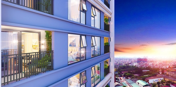 Tất cả các căn hộ đều có cửa sổ kính rộng giúp tối ưu tầm nhìn và ánh sáng tự nhiên
