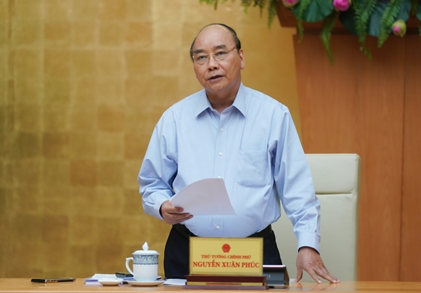 Thủ tướng Nguyễn Xuân Phúc nhận định Việt Nam cơ bản đẩy lùi dịch Covid-19(Ảnh: Quang Hiếu/VGP)