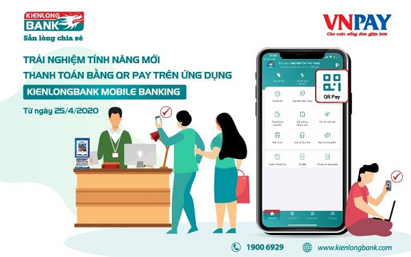 Kienlongbank Mobile Banking thêm tính năng thanh toán QR Pay trên ứng dụng di động