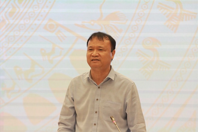 Ông Đỗ Thắng Hải - Thứ trưởng Bộ Công Thương tại phiên họp báo Chính phủ thường kỳ tháng 4/2020.