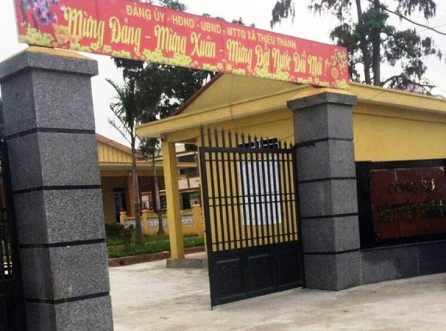 Công sở UBND xã Thiệu Thành, huyện Thiệu Hóa nơi các cán bộ có người nhà nằm trong danh sách hộ cận nghèo