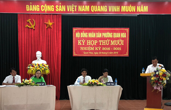 Hội đồng nhân dân Phường Quan Hoa (Cầu Giấy) tại Kỳ hợp tứ 10 nhiệm kỳ 2016-2021 (Tháng 6/2019)