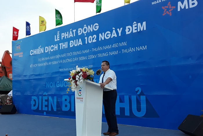 Ông Nguyễn Tâm Tiến – Tổng giám đốc Trungnam Group phát biểu tại buổi lễ phát động.