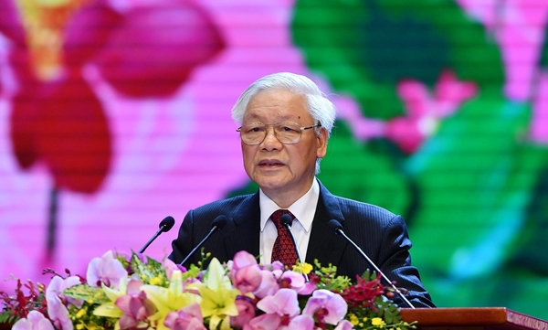 Tổng bí thư, Chủ tịch nước Nguyễn Phú Trọng phát biểu tại Lễ kỷ niệm 130 năm ngày sinh Chủ tịch Hồ Chí Minh