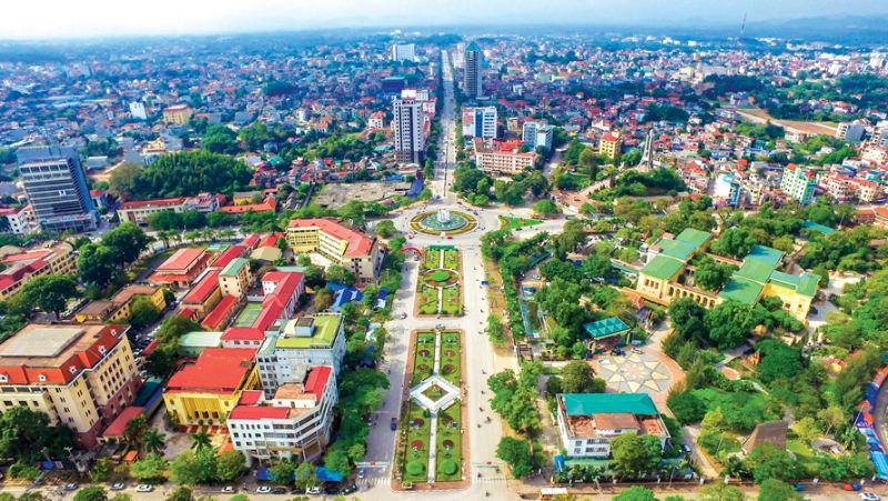 Một góc thành phố Thái Nguyên từ trên cao