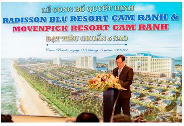 Ông Nguyễn Trùng Khánh – Tổng cục trưởng Tổng cục Du lịch phát biểu chúc mừng chủ đầu tư