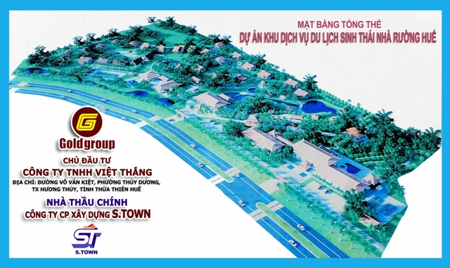Dự án Khu Dịch vụ- Du lịch Sinh thái Nhà rường- Huế do Công ty Việt Thắng làm chủ đầu tư ở TX Hương Thuỷ 