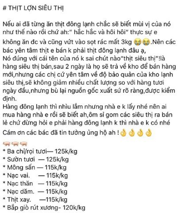 Mù mờ nguồn gốc "thịt siêu thị" giá siêu rẻ bán trên mạng xã hội