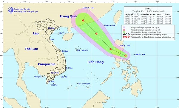 Áp thấp nhiệt đới mạnh lên thành bão trong 2 -3 ngày tới