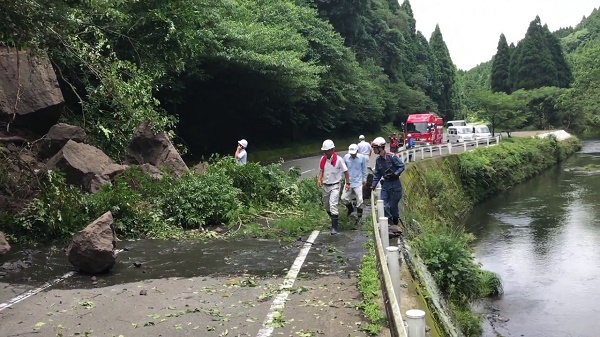 Hiện trường vụ động đất tại tỉnh Kagoshima tháng 7/2017