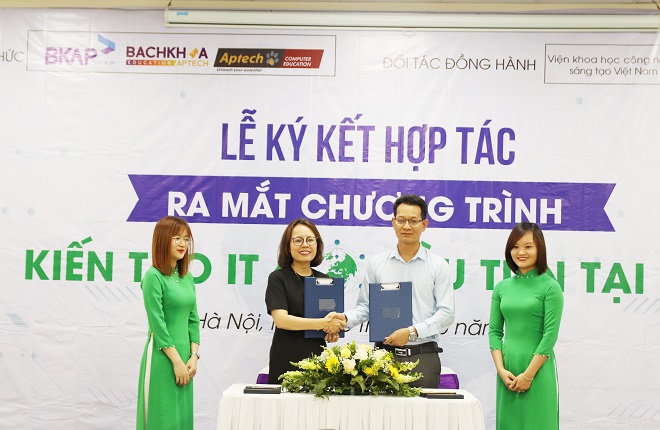Lễ ký kết hợp tác giữa Bachkhoa-Aptech và Viện Khoa Học Công nghệ Sáng tạo Việt Nam