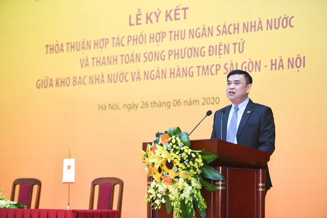 Ông Nguyễn Văn Lê – Tổng Giám đốc SHB cam kết việc thực hiện thanh toán luôn được triển khai trên hệ thống công nghệ hiện đại nhất, đảm bảo an toàn, chính xác, gia tăng giá trị cho khách hàng.