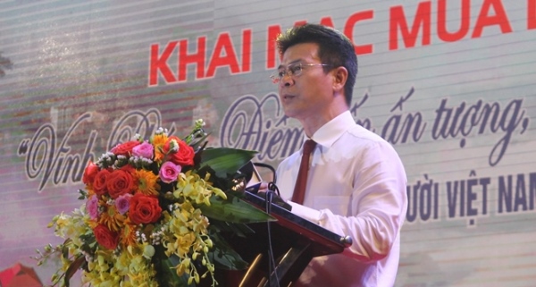Ông Vũ Chí Giang, PCT UBND tỉnh Vĩnh Phúc phát biểu khai mạc mùa du lịch