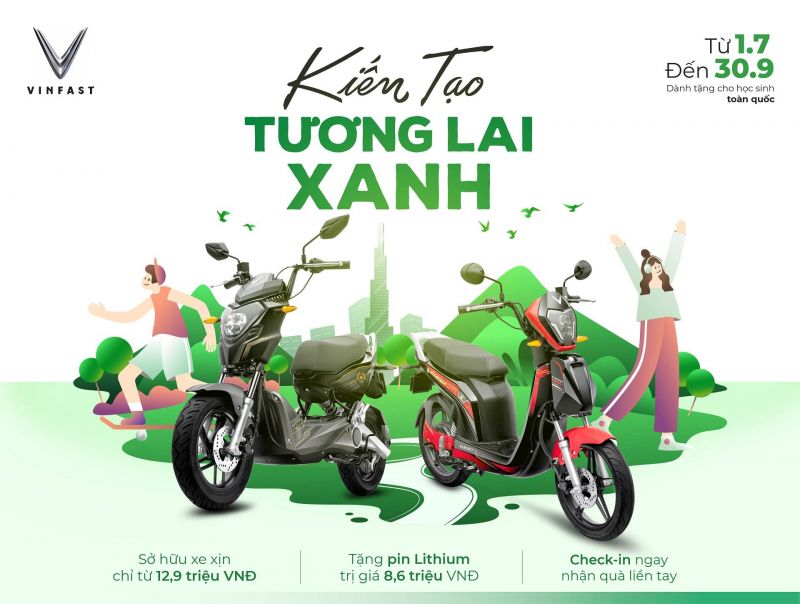Vinfast tặng 50.000 Pin xe máy điện cho học sinh – Chung tay “ Kiến tạo tương lai xanh”
