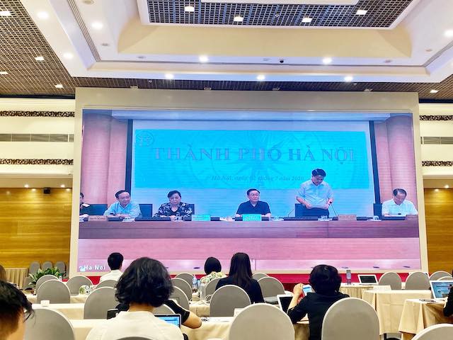 Ông Nguyễn Đức Chung, Chủ tịch UBND TP. Hà Nội tại Hội nghị trực tuyến Chính phủ với địa phương 2/7/2020