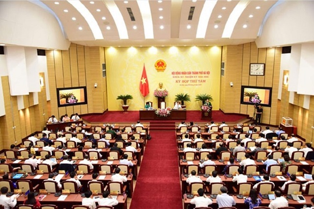 Hình ảnh một kỳ họp của HĐND thành phố Hà Nội khóa XV
