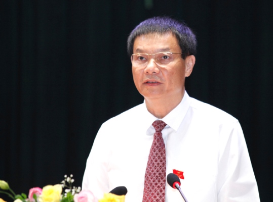 Ông Trần Văn Vinh, Chủ tịch HĐND tỉnh Vĩnh Phúc phát biểu khai mạc kỳ họp