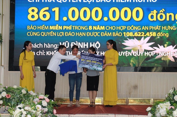 Bảo Việt Nhân thọ Bắc Nghệ An chi trả QLBH với số tiền 861 triệu đồng