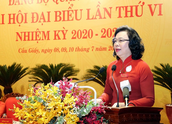 Phó Bí thư Thường trực Thành ủy Hà Nội, Ngô Thị Thanh Hằng dự và chỉ đạo tại Đại hội