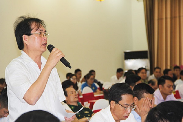 Ông Võ Văn Ngọc, Phó Giám đốc Sở TN&MT Nghệ An tại cuộc họp báo sáng 9/7