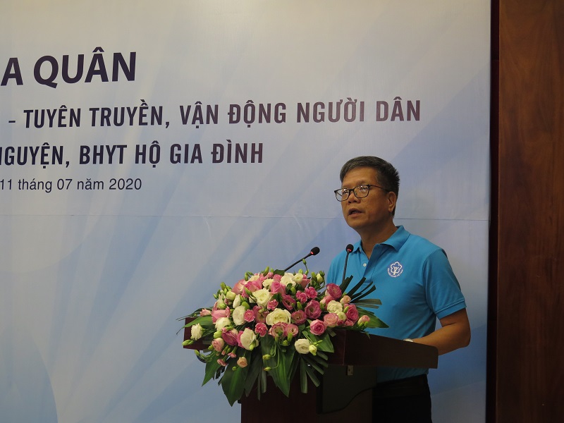 Phó Tổng Giám đốc BHXH Việt Nam Trần Đình Liệu phát biểu tại Lễ ra quân