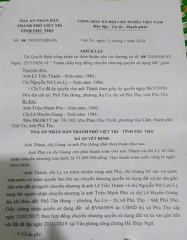 Cần làm rõ những vướng mắc trong quá trình sang tên Sổ đỏ tại Phú Thọ