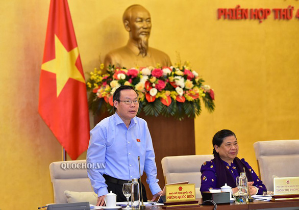 Phó chủ tịch Quốc hội Phùng Quốc Hiển phát biểu tại phiên họp - Ảnh: Quochoi.vn