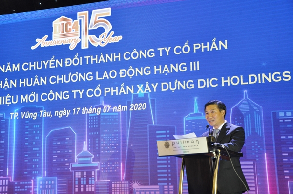 Ông Lê Đình Thắng (Chủ tịch HĐQT DIC4) phát biểu tại buổi lễ