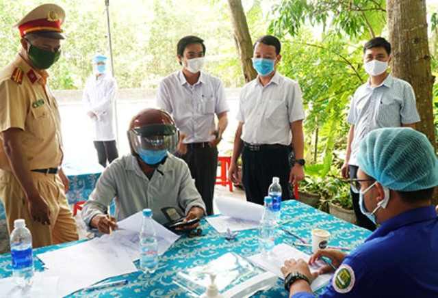 Một chốt kiểm tra y tế ở Tt Huế