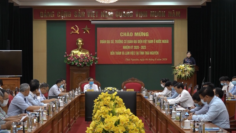 Trưởng Cơ quan đại diện Việt Nam ở nước ngoài nhiệm kỳ 2020 - 2023 đến thăm và làm việc với lãnh đạo tỉnh Thái Nguyên