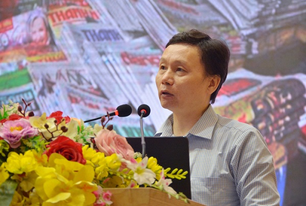 Đồng chí Ngô Huy Toàn, Trưởng phòng Thanh tra Báo chí và thông tin trên Mạng (Thanh tra Bộ Thông tin Truyền Thông) trao đổi về công tác phát ngôn, cung cấp thông tin cho báo chí.