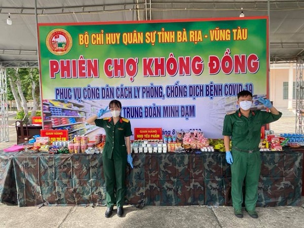 Phiên chợ 0 đồng của trung đoàn Minh Đạm (đóng quân tại huyện Long Điền, tỉnh Bà Rịa - Vũng Tàu)